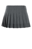 Miu Miu Dark Grey Silk Blend Mini Skirt