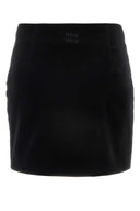 Miu Miu Black Stretch Velvet Mini Skirt