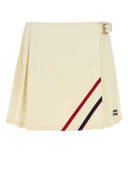 Mini falda de lona de crema miu miu