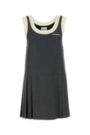 Miu Miu Minivestido de lana gris oscuro