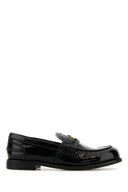 Mocasines de cuero negro miu miu