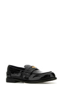 Mocasines de cuero negro miu miu