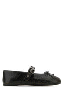 Miu Miu Black Leather Ballerinas