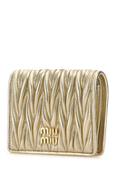 Miu Miu Gold-Leder-Geldbörse