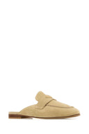 Prada Sand Suede Slippers