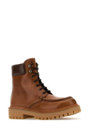 Prada Caramel Leather Ankle Boots
