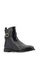 Prada Black Leather Ankle Boots