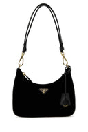 Prada Black Velvet Mini Prada Re Edition Spall Borse