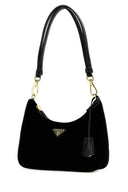 Prada Black Velvet Mini Prada Re Edition Spall Borse