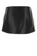 Prada Black Leather Mini Skirt