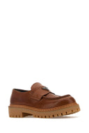 Prada Caramel Leather Loafers