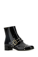 Prada Black Leather Ankle Boots