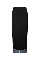 Calvin Klein Sheer Panel Layer Ankle Skirt