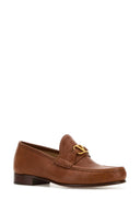 Valentino Garavani Caramel Leather V Logo Loafers