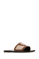 Valentino Garavani Two Tone Canvas And Leather Viva Superstar Slippers