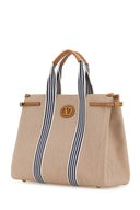 Valentino Garavani Two Tone Canvas Antibes Shopping Bag