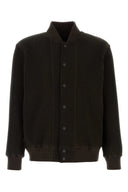 Homme Plisse 'Issey Miyake 다크 브라운 폴리 에스테르 폭격기 재킷