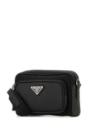 Prada Black Re Nylon And Leather Crossbody Bag