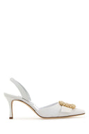 Escarpins Gibsli en crêpe blanc Manolo Blahnik