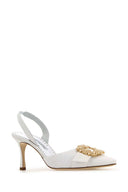 Escarpins Gibsli en crêpe blanc Manolo Blahnik