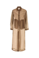 Dries van Noten Brown Organza rankles ranot płaszcz