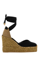 Castaner Black Canvas Chiara Wedges
