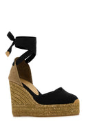Castaner Black Canvas Chiara Wedges