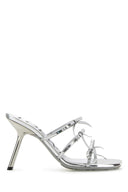 Loewe Silver Leather Petal Mules