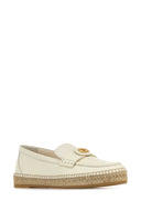 Valentino Garavani White Leather V Logo Signature Espadrilles