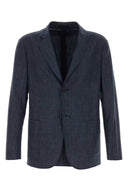 Giorgio Armani Melange Blazer de mezcla de lana azul oscuro