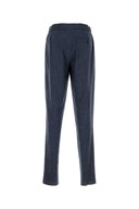 Giorgio Armani Melange Blue Wool Blend Pant