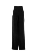 Pantalón de seda negra de Saint Laurent