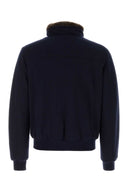Moorer Navy Blue Wool Blend Bellati Down Jacket