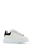 Alexander Mcqueen White Leather Sneakers With Black Suede Heel