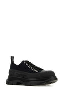 Alexander Mcqueen Black Canvas Tread Slick Sneakers