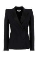 Alexander Mcqueen Black Wool Blend Blazer