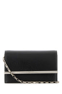 Alexander Mcqueen Black Leather Mini Cross Bar Clutch