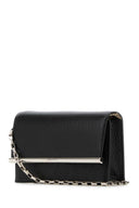 Alexander Mcqueen Black Leather Mini Cross Bar Clutch