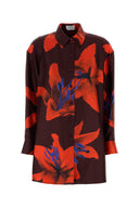 Alexander Mcqueen Printed Satin Oversize Shirt