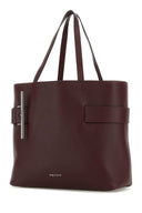 Alexander Mcqueen Tyrian Purple Leather T Bar Shopping Bag