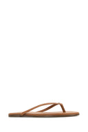 Tkees Camel Leather Lily Nudes Thong Slippers