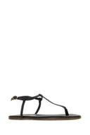 Tkees Black Leather Mariana Thong Sandals