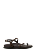 Ancient Greek Brown Satin Evriali Sandals