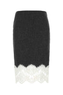 Blumarine Charcoal Stretch Viscose Blend Skirt