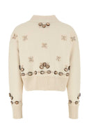 Alanui Ivory Silk Blend Oversize Ocean Dream Cardigan