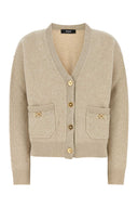 Versace Melange Beige Wool Blend Cardigan