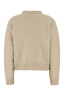 Versace Melange Beige Wool Blend Cardigan