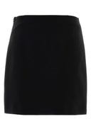 Mm Studio Black Triacetate Blend Pagine Mini Skirt