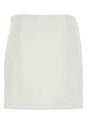Mm Studio White Triacetate Blend Pagine Mini Skirt