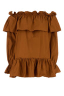 Saint Laurent Karamell-Twill-Minikleid